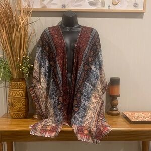 Soft Surroundings Elegant Multicolor Kimono Top